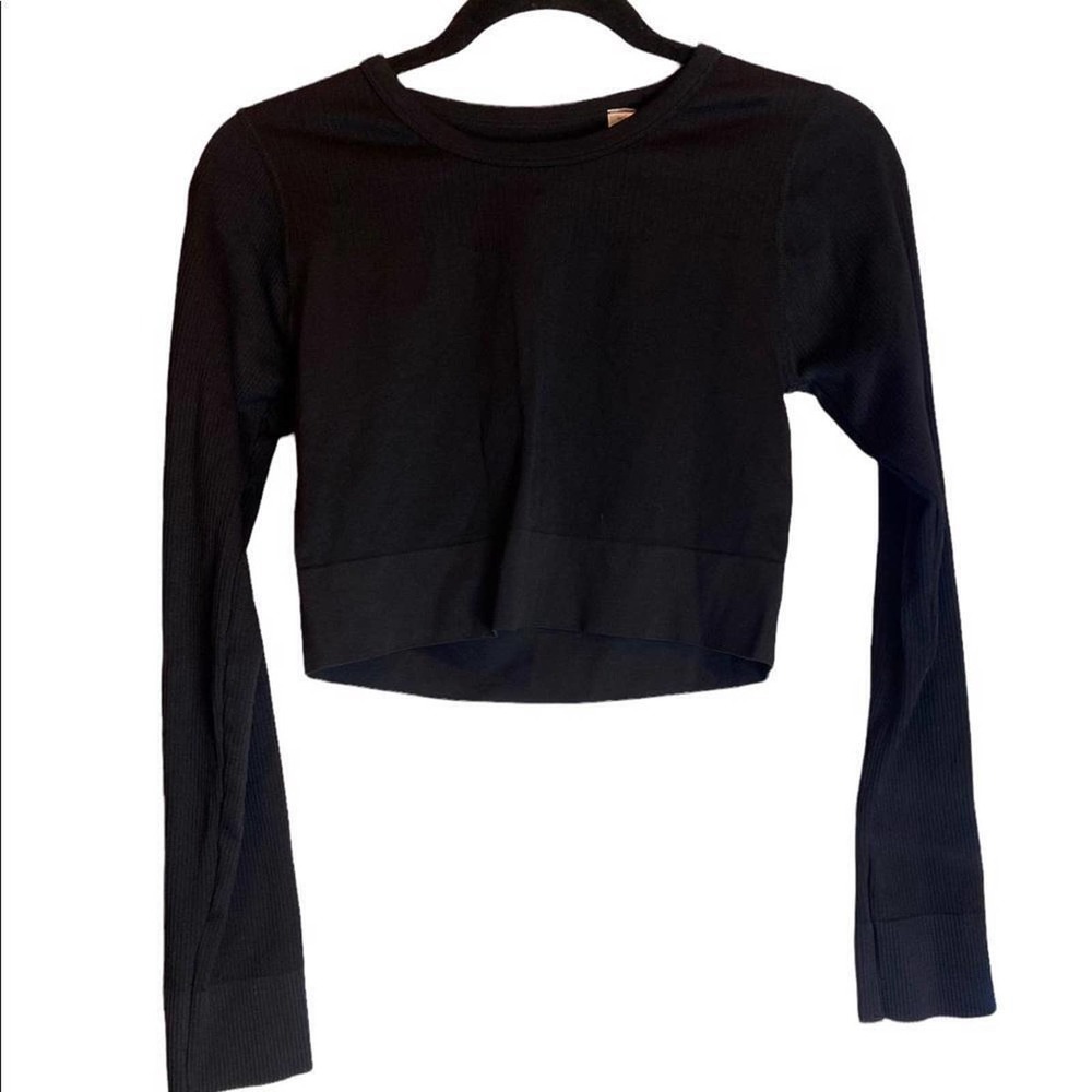Z By Zella Women's Black Cropped Athletic Top Size Medium
